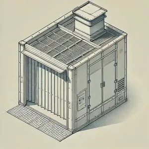 Air filtration in open face paint booth