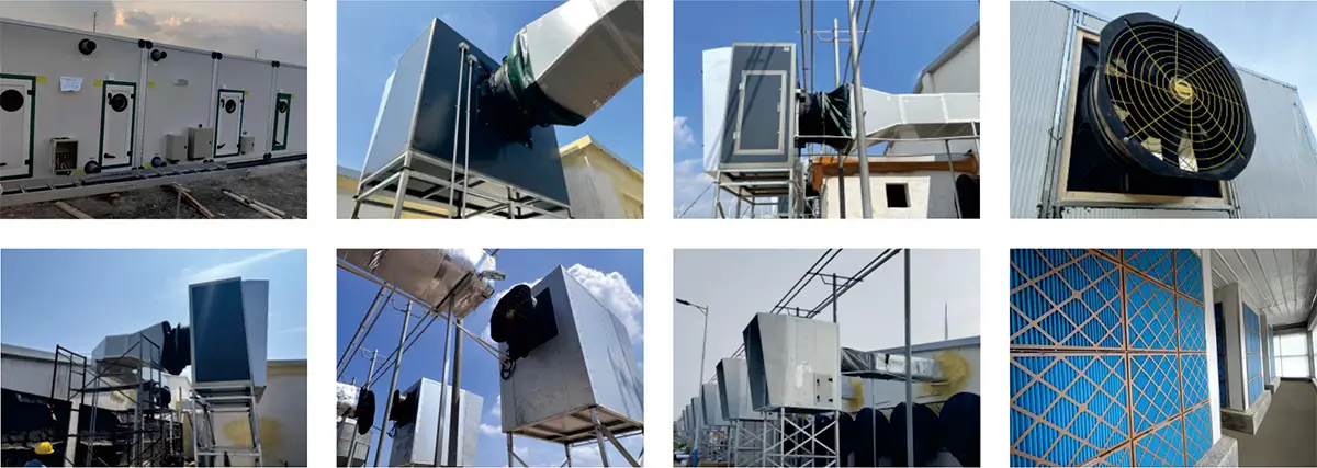 Positive Pressure Ventilation System in pig hog swine farms