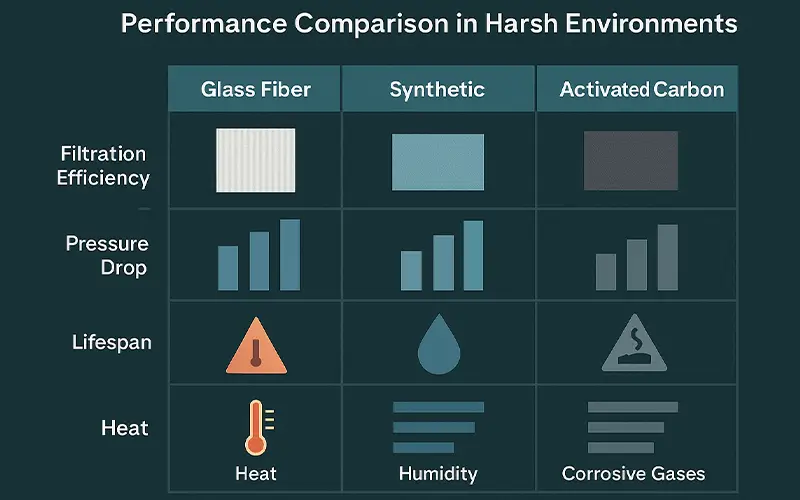 How Glass Fiber, Synthetic, and Activated Carbon Perform in Harsh Environments 1