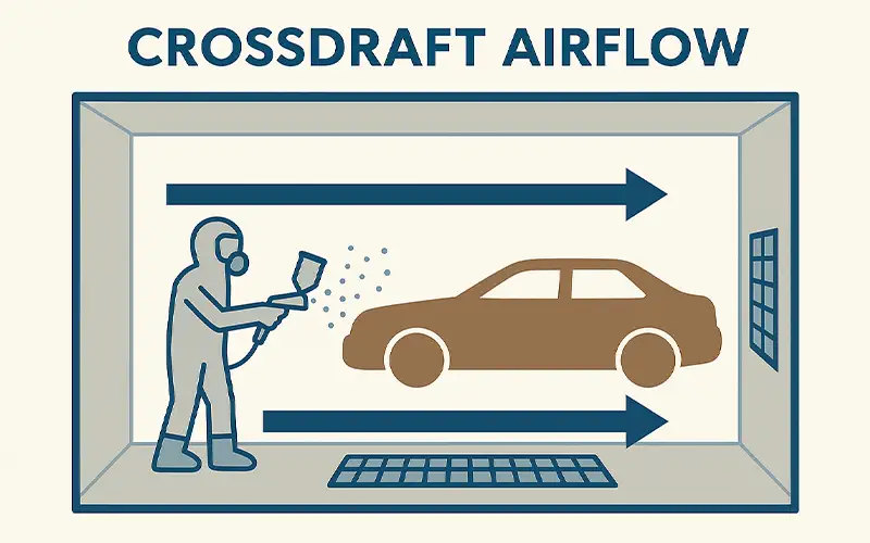 Crossdraft vs Downdraft: Guía de Flujo de Aire en Cabinas de Pintura