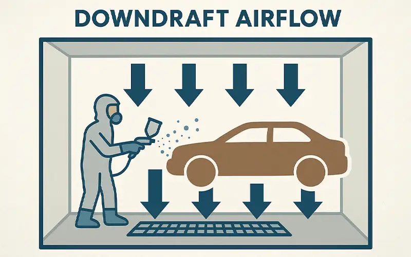 Crossdraft vs Downdraft: Guía de Flujo de Aire en Cabinas de Pintura