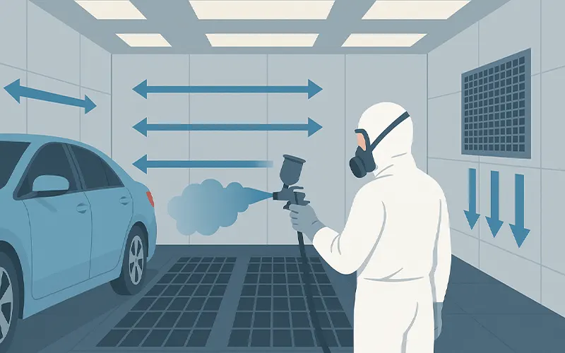 Crossdraft vs Downdraft: Guía de Flujo de Aire en Cabinas de Pintura