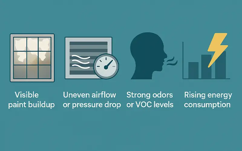 ¿Con qué frecuencia se deben cambiar los filtros de cabina de pintura?