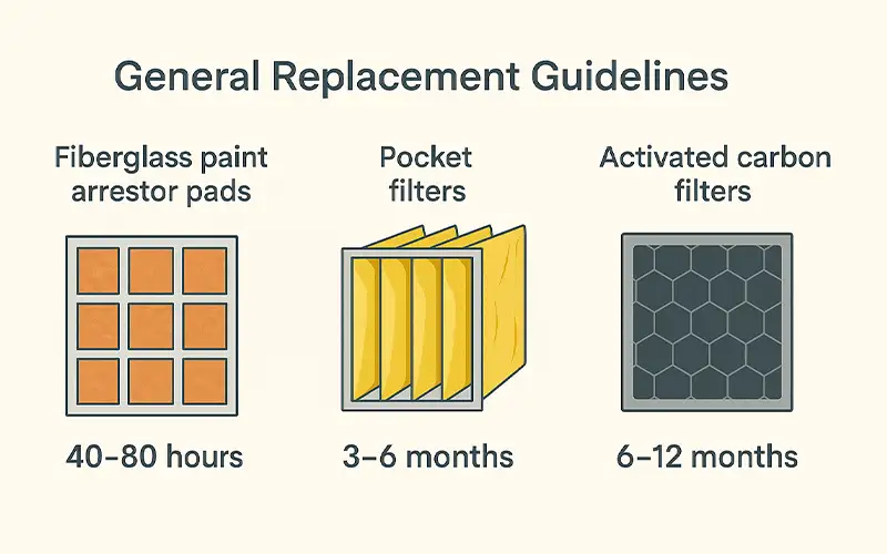 ¿Con qué frecuencia se deben cambiar los filtros de cabina de pintura?