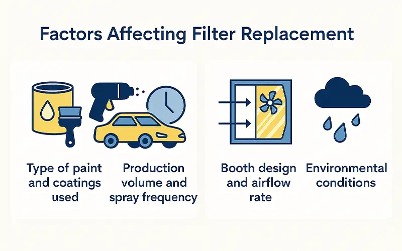 ¿Con qué frecuencia se deben cambiar los filtros de cabina de pintura?