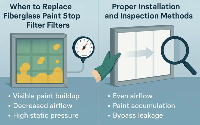 ¿Qué es el medio filtrante de fibra de vidrio para retención de pintura?