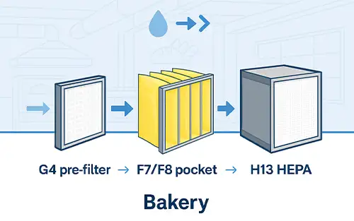 air filter preset for bakery in food and beverage industry