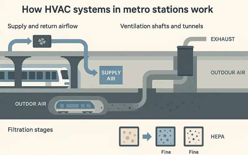 Cómo los Filtros HVAC Mejoran la Calidad del Aire en Estaciones de Metro y Subterráneo